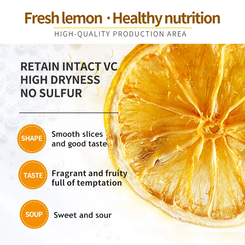 Factory Directly Supply Individually Wrapped Dry Lemon Sour Taste FD Drying Process Water Preservation Bulk Packaging