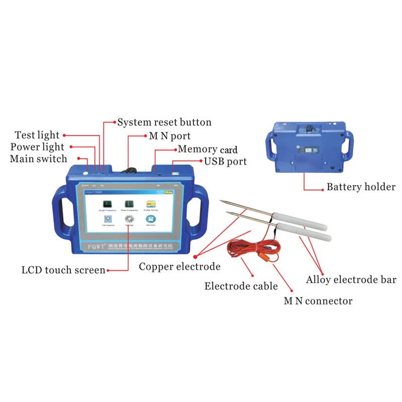 China Supplier Ground Water Detector Industrial Metal Water Detectors Machine Deep Underground Water Detector Pqwts300