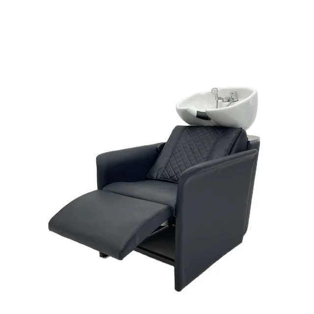 Foshan Avanda masaage backrest washing unit ceramic salon basin beauty shampoo chair shampoo hair salon equipment set furniture