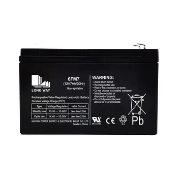 LONGWAY High Quality 12V7Ah 6FM7 GEL Battery Sealed Lead Acid Batteries for UPS Golf Carts Power Consumer Electronics Lighting