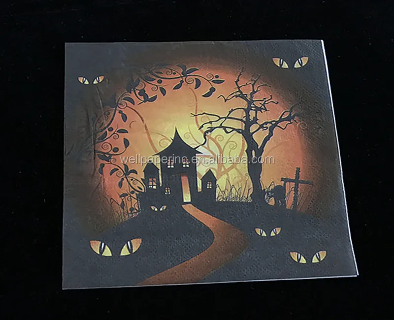 Набор принадлежностей для Хэллоуина набор высококачественной прочной одноразовой посуды страшная Ночная готика с привидениями жуткие салфетки Упаковка из 20 штук