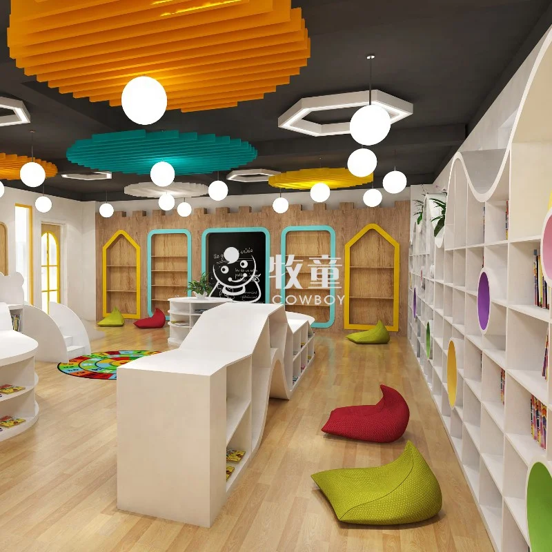 Лидер продаж детская мебель для библиотеки деревянная книжная полка Центра по уходу за