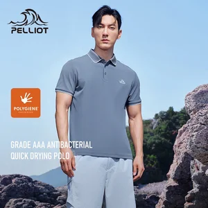 New Pelliot Quick Dry T Shirt Men's SS Anti-wrinkle Anitbacterial Polo Trekking Mountainner Sports Casual Short Sleeve Shirts