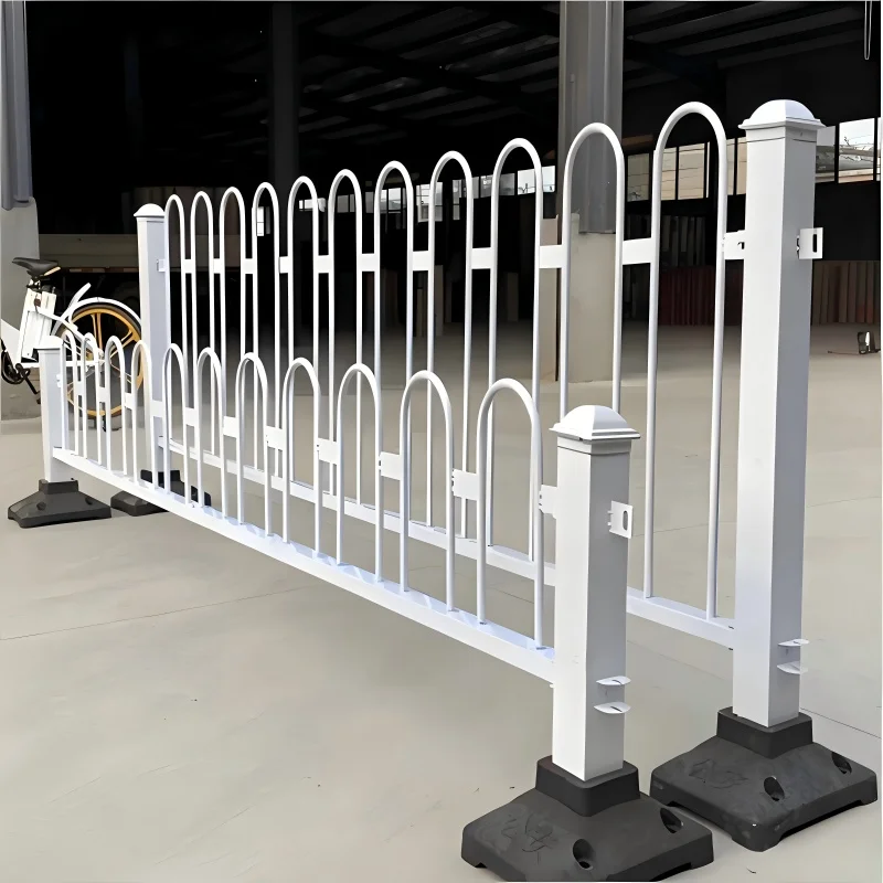 Steel Pipe Road Guardrail, 80x80mm Square Post with 16mm Round Steel, Hot-Dip Galvanized for Long-Term Outdoor Use details