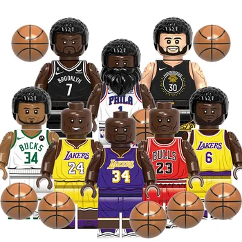 World Famous Basketball Stars Series Of Building Blocks NBA Sportsmen Cartoon Image Figures Assembled Toy Cute Toys