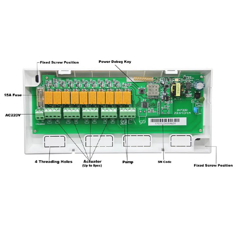 Heating Wiring Central Control Box Tuya Smart Thermostat Digital Thermostat Use for Boiler Pump 5 Zone / 8 Zone