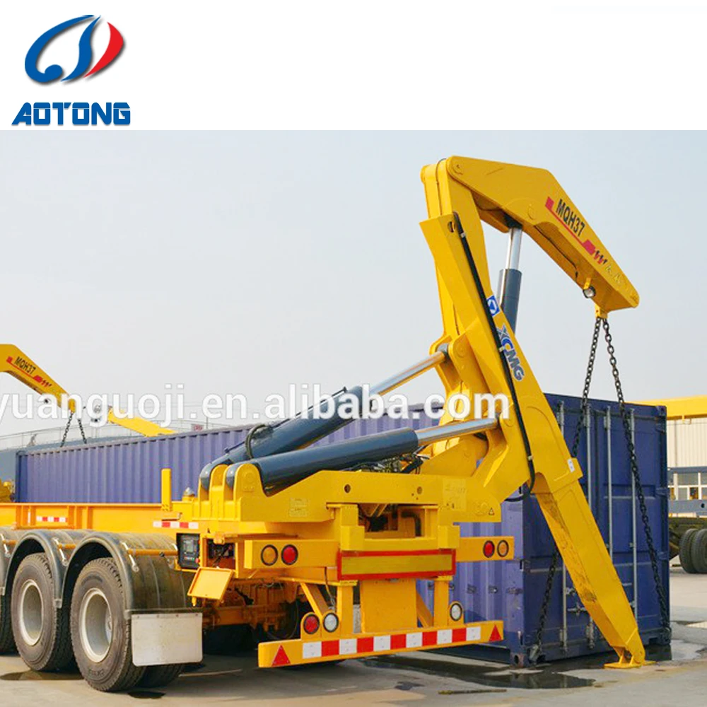 
 3-х осевой Самостоятельная погрузка контейнера подъема боковой контейнер 20ft 40 грузовик Доставка контейнера трейлера подъемник с кран-манипулятор  