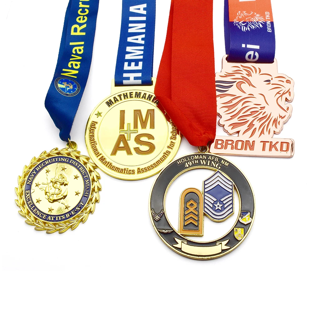 
Renhui изготовленный на заказ Марафон по бегу награда Honor металлическая Спортивная золотая медаль с лентой 