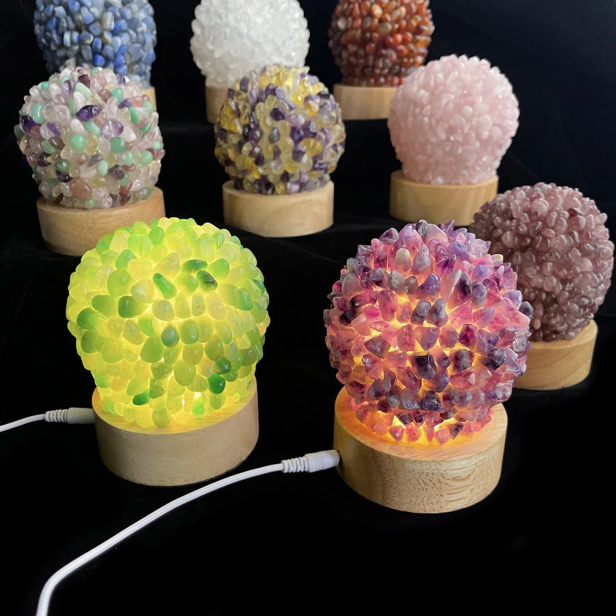 Высококачественная кристаллическая настольная лампа из натурального камня роскошные современные перезаряжаемые светодиодные лампы для