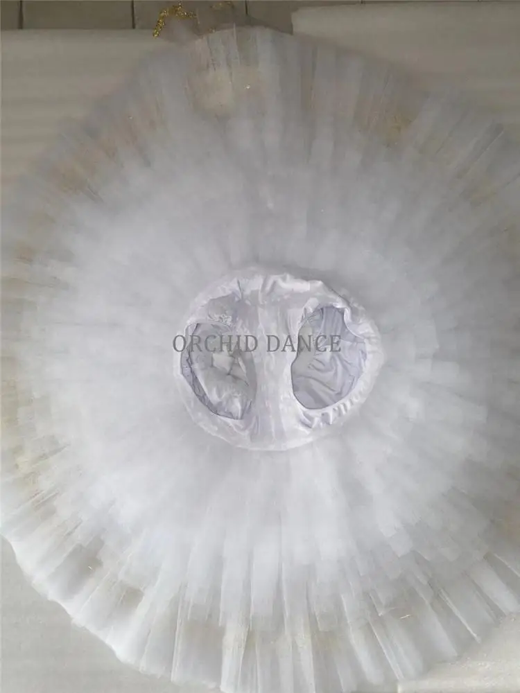 Женская балетная пачка белого и золотого цвета, уникальный дизайн, Индивидуальный размер