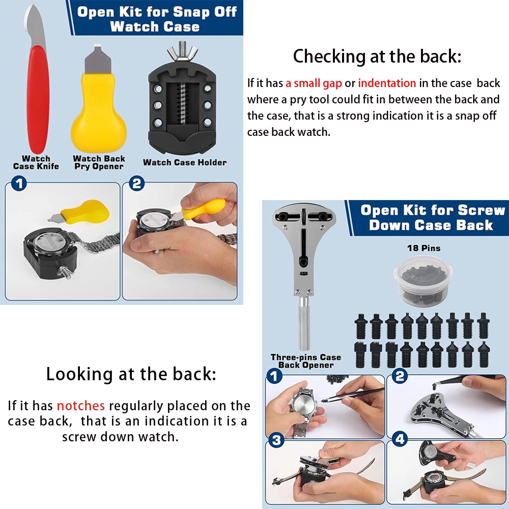 Professional 151PCS Deluxe Watch Repair Tool Kit for Watchmaker with PU  Leather Carrying Bag and Instruction Manual