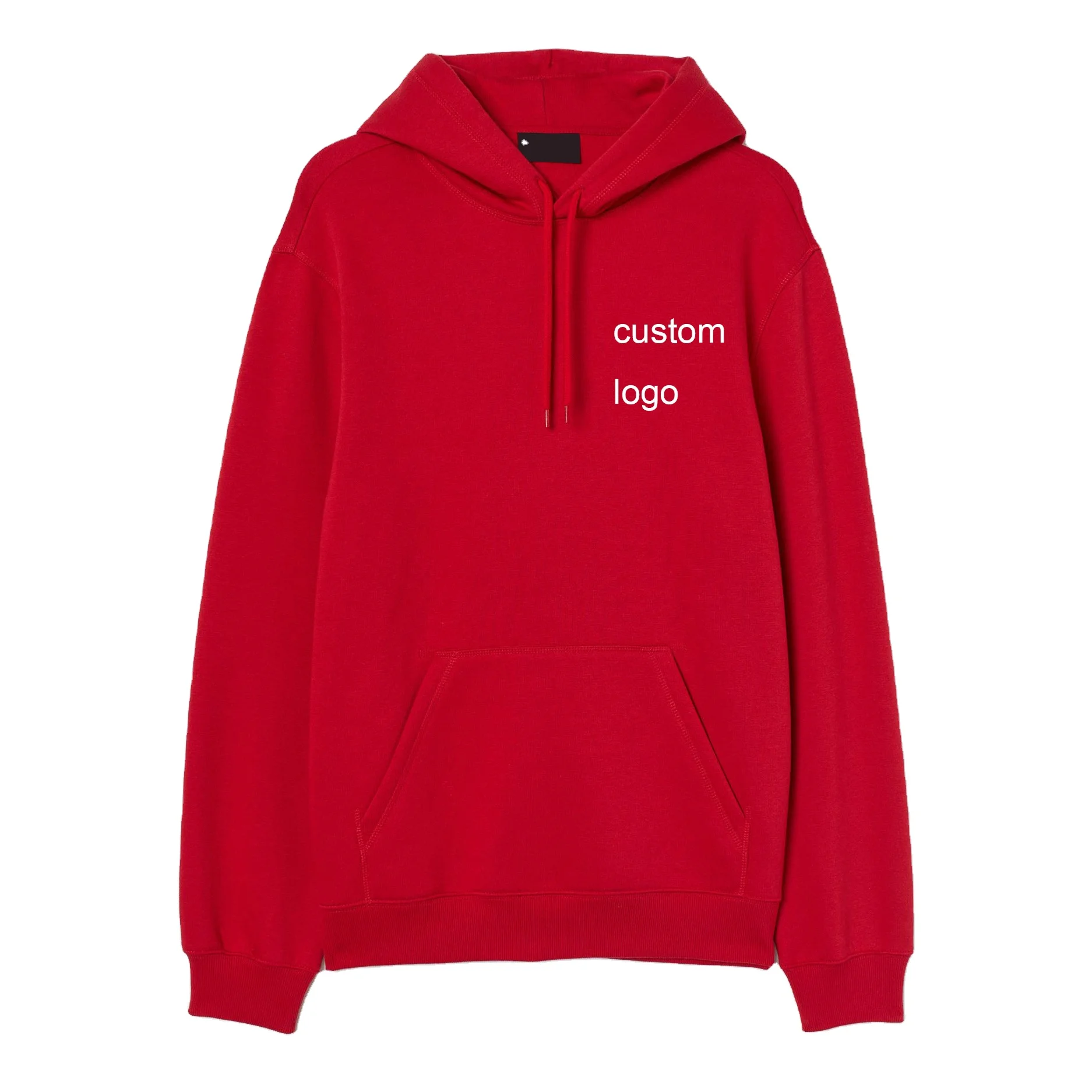 customized logo ribbing cuffs hoodie man quality drawstring