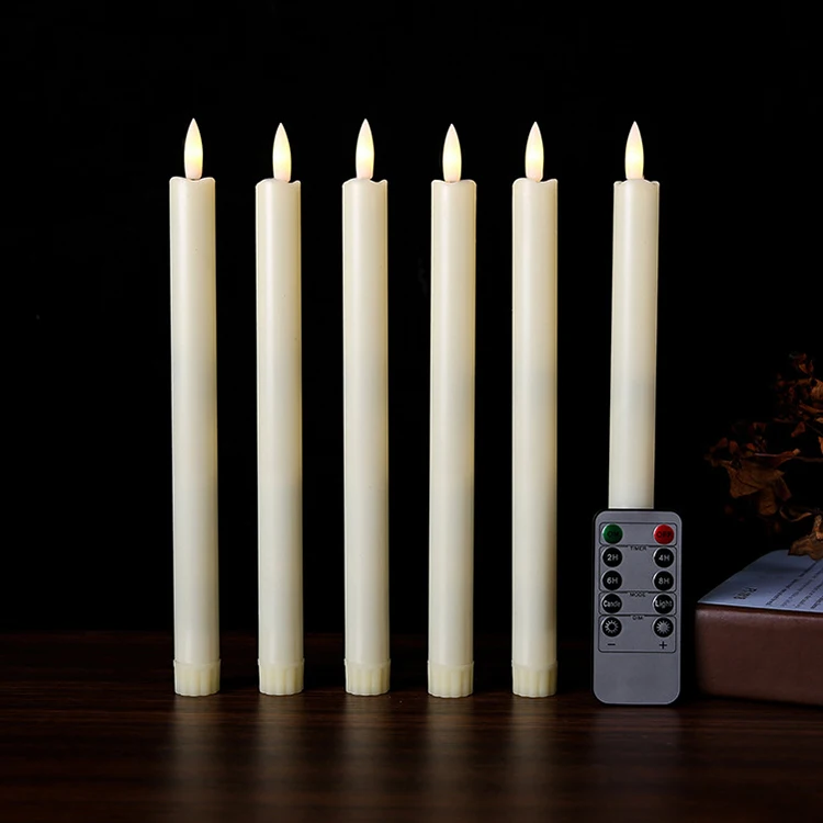 Holiday Party Lighting Flameless Led Taper Candles With Moving Flame