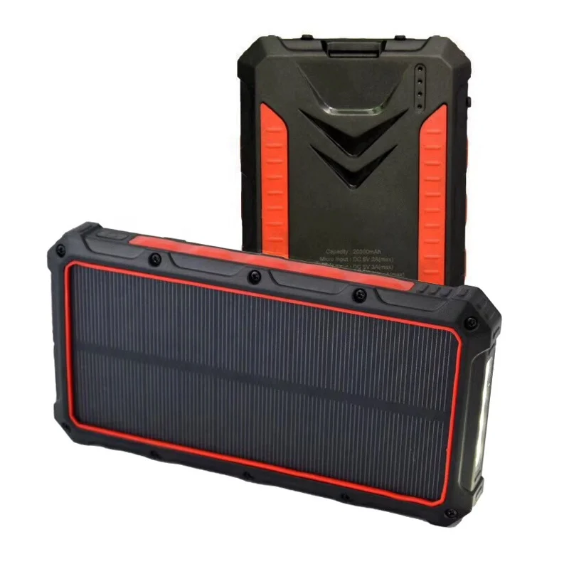
 Новый водонепроницаемый внешний аккумулятор на солнечной батарее 30000 мАч с двумя USB-портами, зарядное устройство на солнечной батарее для кемпинга, внешний аккумулятор для всех телефонов  