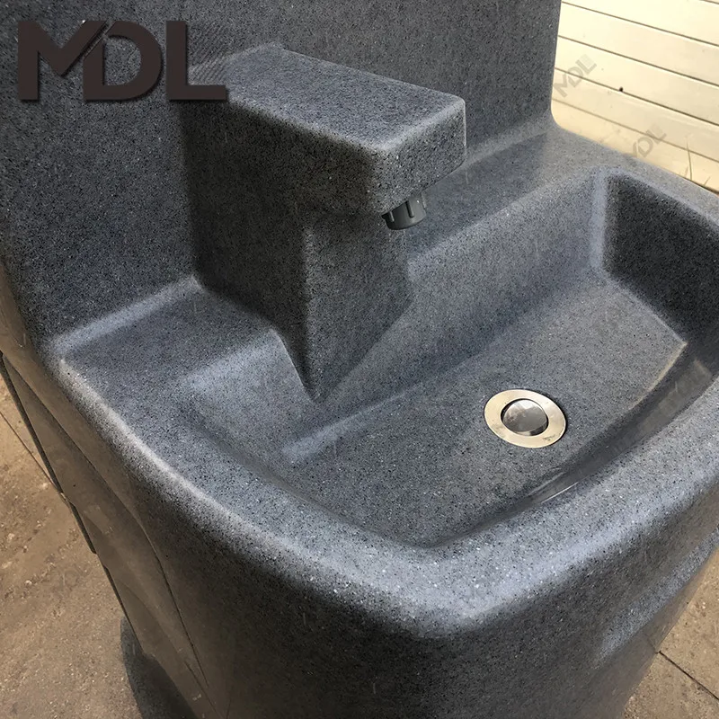 2024 Hot Sale Hand Free Portable Back to Back Washbasin Plastic Standing Washing Station Hand Wash Station