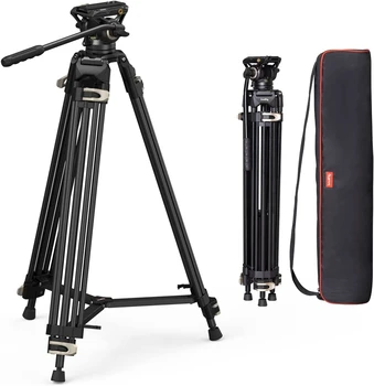 SmallRig AD-01 Video Tripod Heavy Duty Tripod with 360 Degree Fluid Head and Quick Release Plate for DSLR Camcorder Cameras 3751