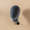 Cabeza de terciopelo gris con tallo negro con alfiler-16 cm