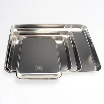 Food grade stainless steel 304 baking tray bread bakery oven pan aluminum cake mold bakeware cooling sieve tools