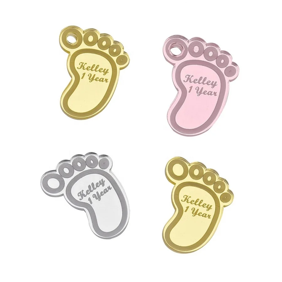 Золотая зеркальная акриловая Подарочная бирка для