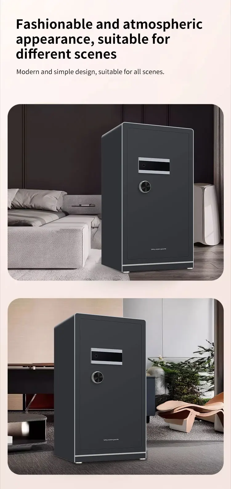 CEQSAFE Home Bank Metal Safe Locker Security Steel TUYA APP Biometric Fingerprint Safe Box for Money details