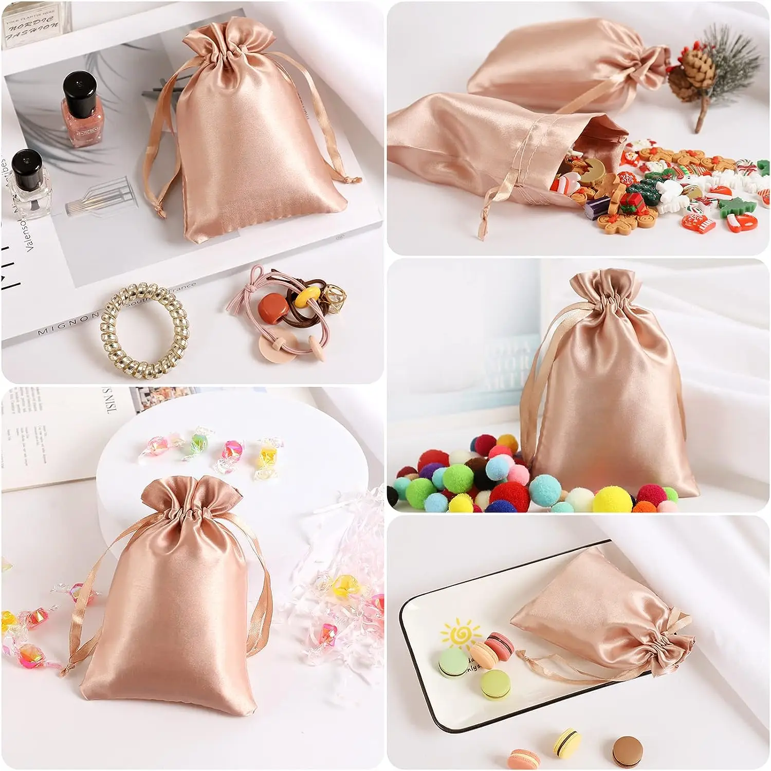 High quality luxury silk pouches satin jewelry bags can be customized wholesale brand logo storage jewelry satin pouch bag