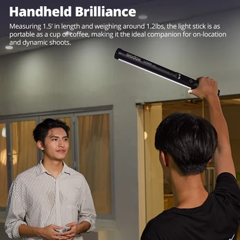 Godox LC500 Mini LC500R Mini 2500K-8500K LED Light Stick Lighting Effects CRI 95 TLCI 96 Handheld Tube Lamp With Barndoor detail image