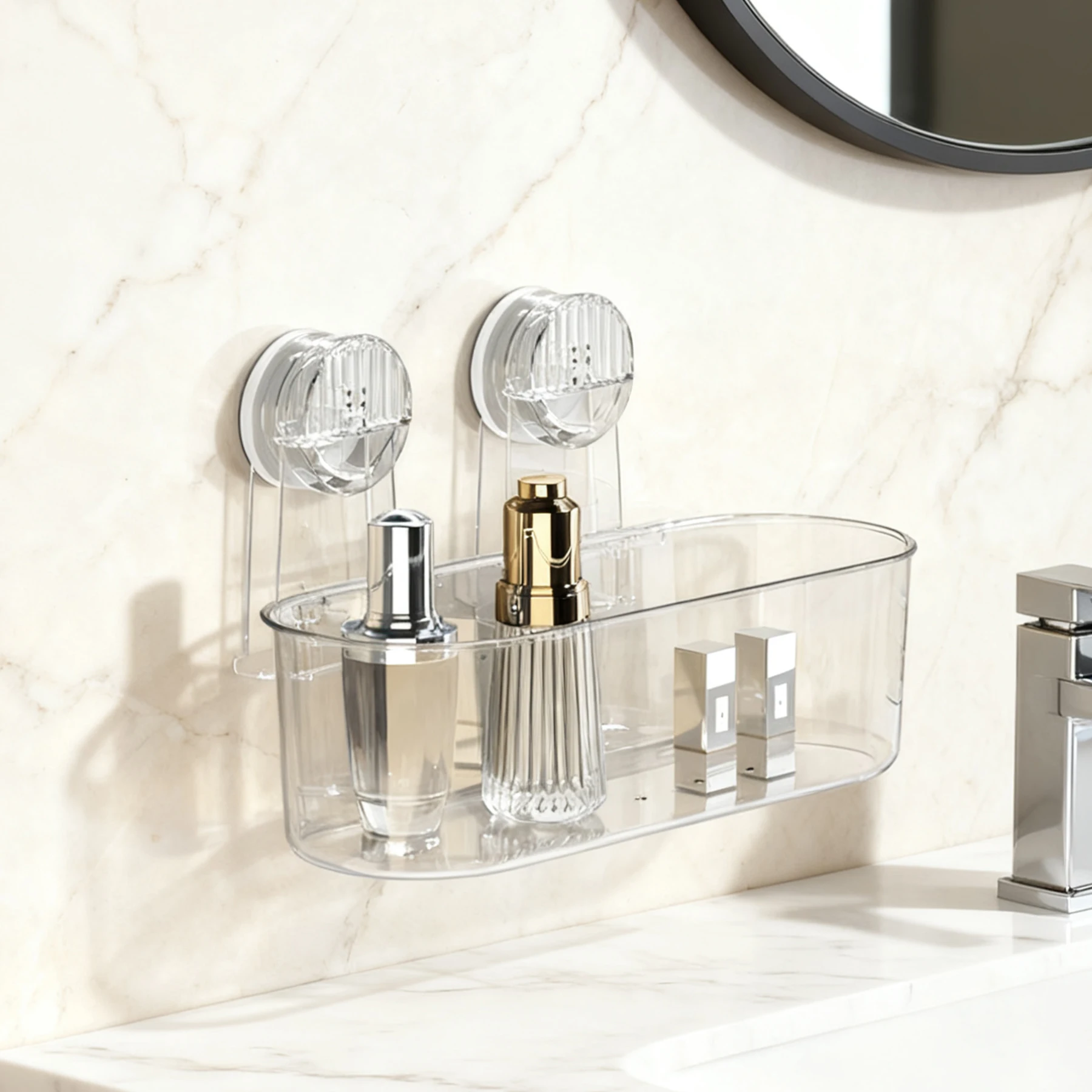 Estante de Canto de Alta Qualidade em Plástico Montada na Parede com Design de Luxo e Tolerância de Precisão para Banheiro