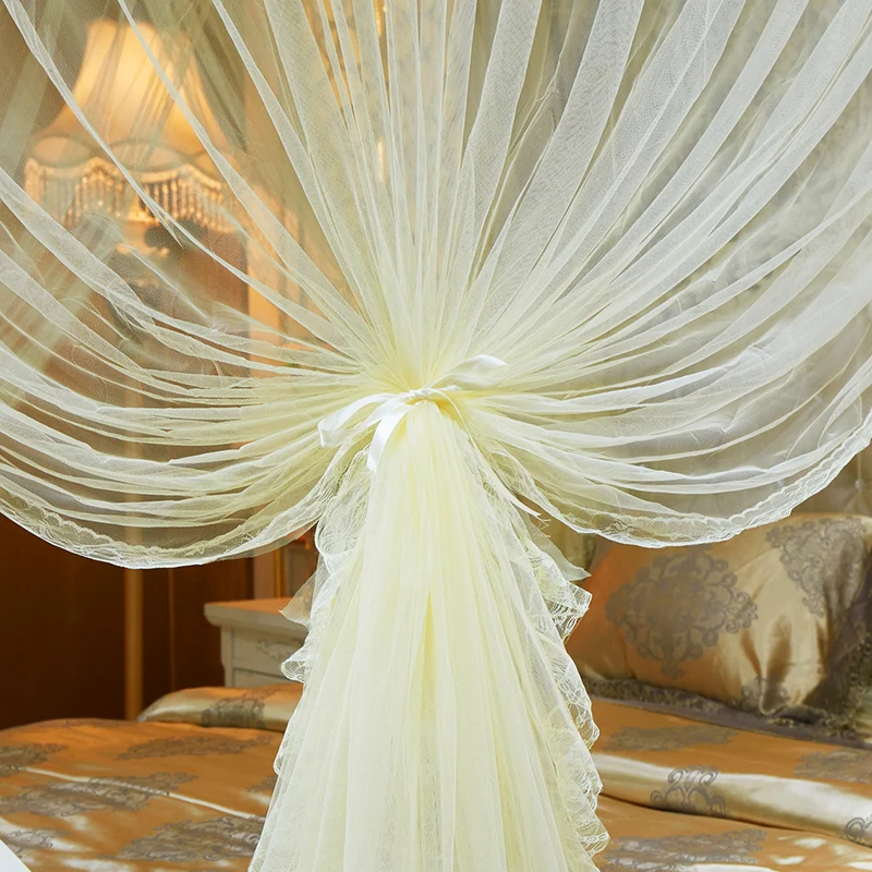 U Shape Guide Rail Adjustable Free Flexible Three Doors Warm Home Decoration Mosquito Net