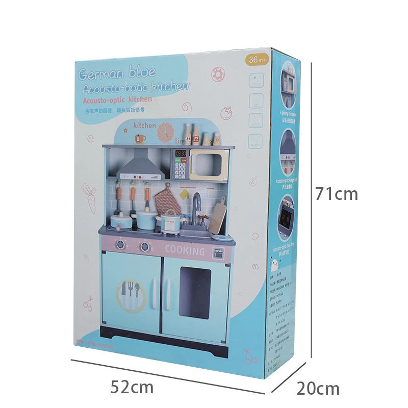 
 Ролевая игра, Детский Набор для кухни из натурального дерева, раковина, овощи, игрушки, готовка для детей, девочек  