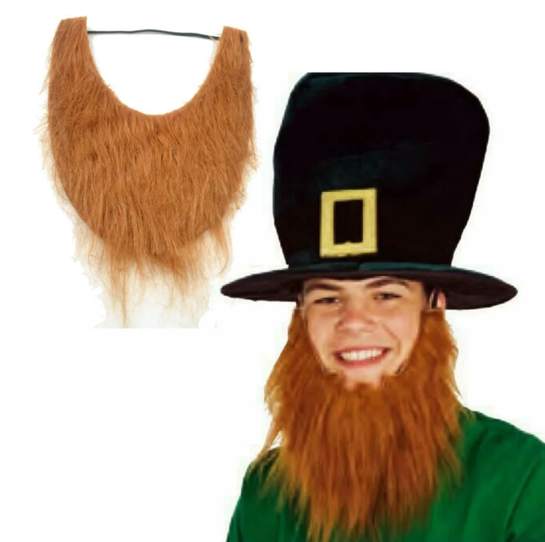 st patricks day unisex free size irish red leprechaun beard
