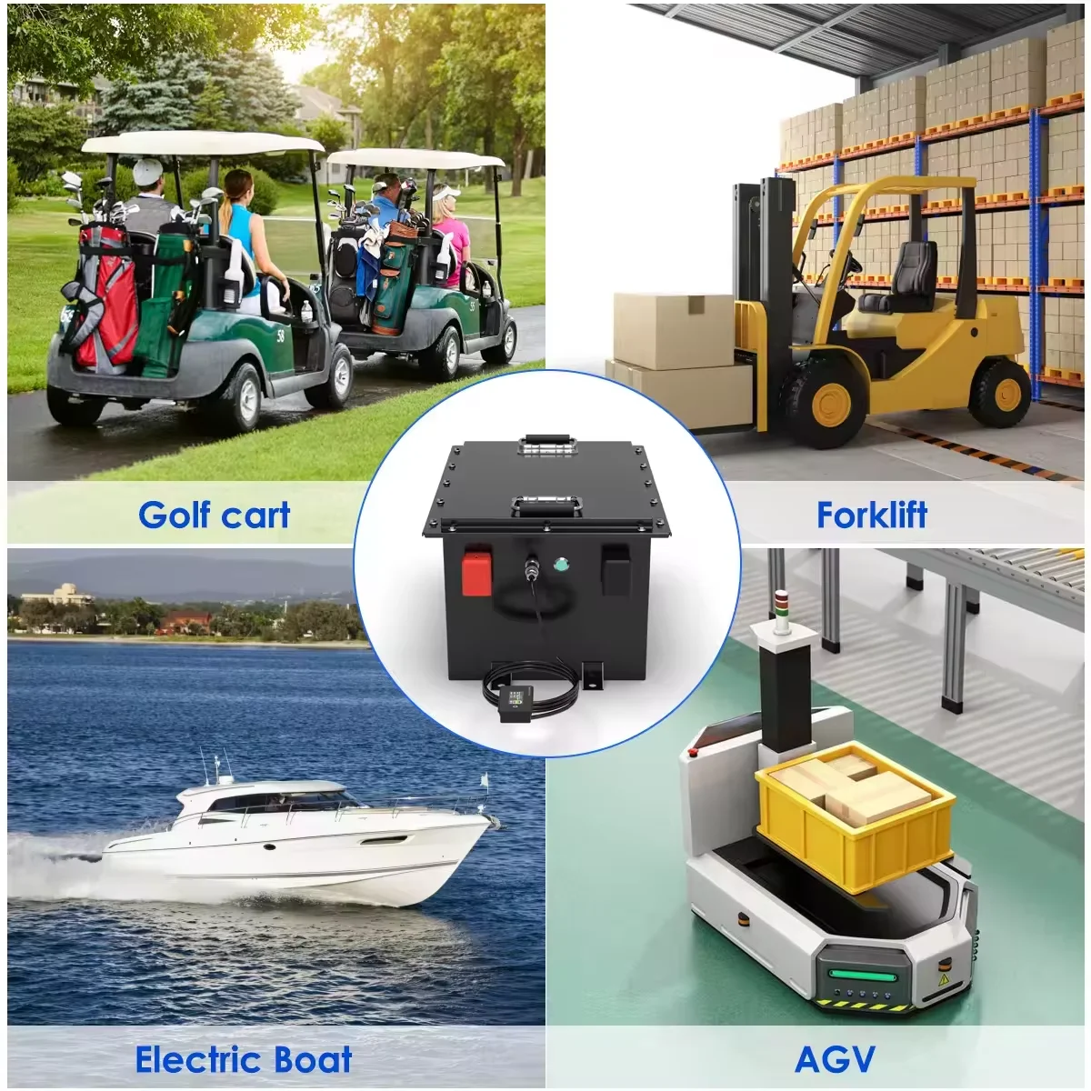 Custom Lifepo4 Lithium Ion Battery Pack 72V 105Ah with Smart BMS for Electric Golf Carts