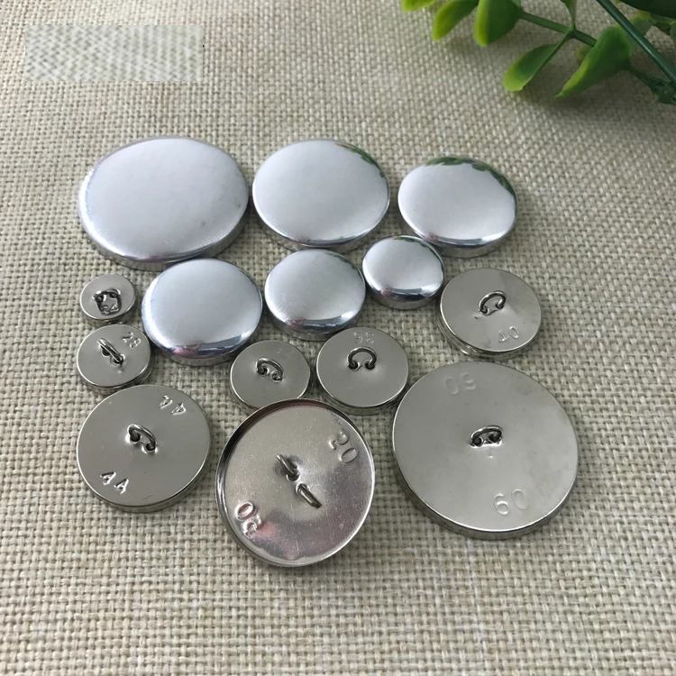 Custom Fabric Cover Aluminum Shell Buttons Flat Back Aluminum Cap Button Fabric Covered Button