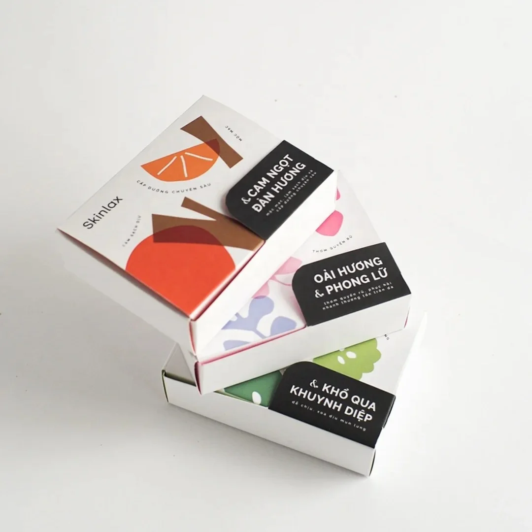 Small White Soap Packaging Sample Box for Bar Soap Matte Custom Folding Box Sample Packaging for Soap Business