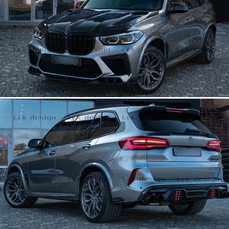 Car Part X5 G05 Engine Hood Aero Kit for BMW F95 X5M Carbon Fiber Body Kit Front Splitter Side Skirt Rear Bumper Diffuser Lip