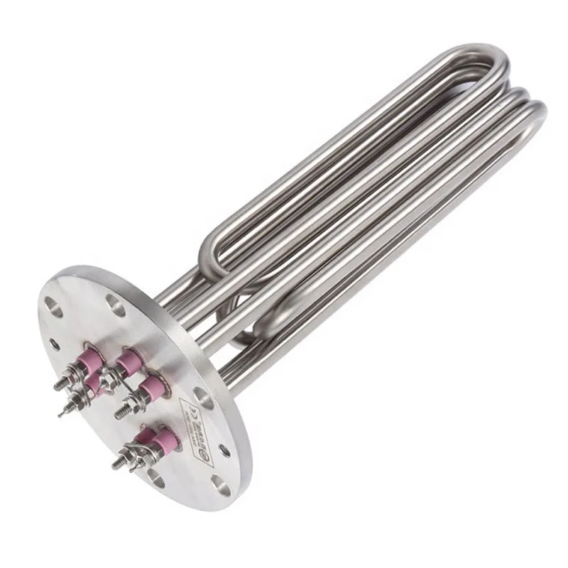 220V 440V 6KW Electric Flange Tubular Heater Stainless Steel Water Immersion Heating Element for Industrial Boiler Water Tank