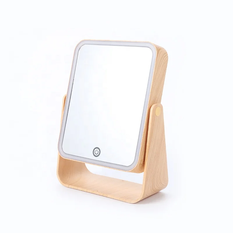 New style 150mm*220mm cosmetic mirror led plastic touch switch vanity mirror makeup