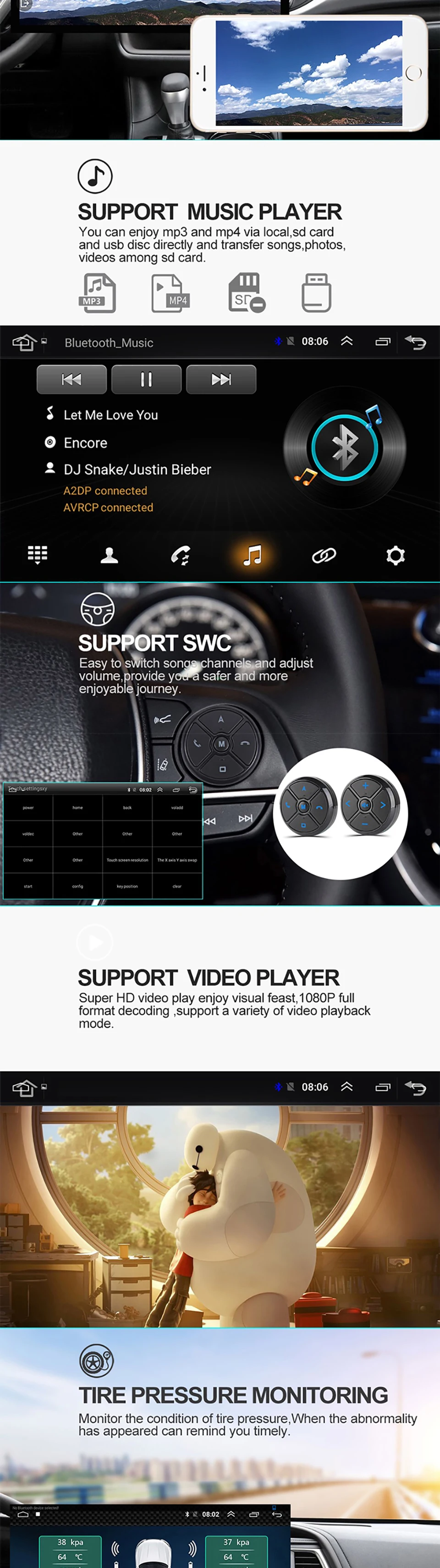 TS10 Android 10 Universal Touch Screen Car Radio 7862 Player For Honda Jeep Toyota Nissan Hyundai Auto Stereo GPS with carplay