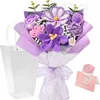Bouquet di tulipani viola potentilla