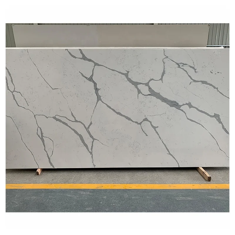 لوحة رخامية اصطناعية بيضاء عالية الجودة من نوع كالاكاتا بأسعار تنافسية، مناسبة لأسطح المطبخ، رخام كالاكاتا الأبيض الكوارتزي