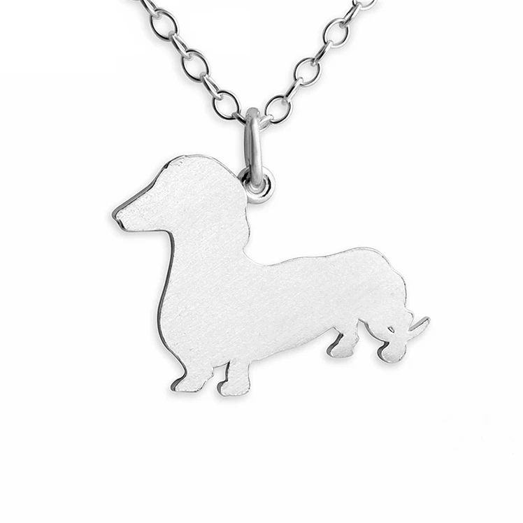 925 sterling silver dachshund wiener dog pendant necklace