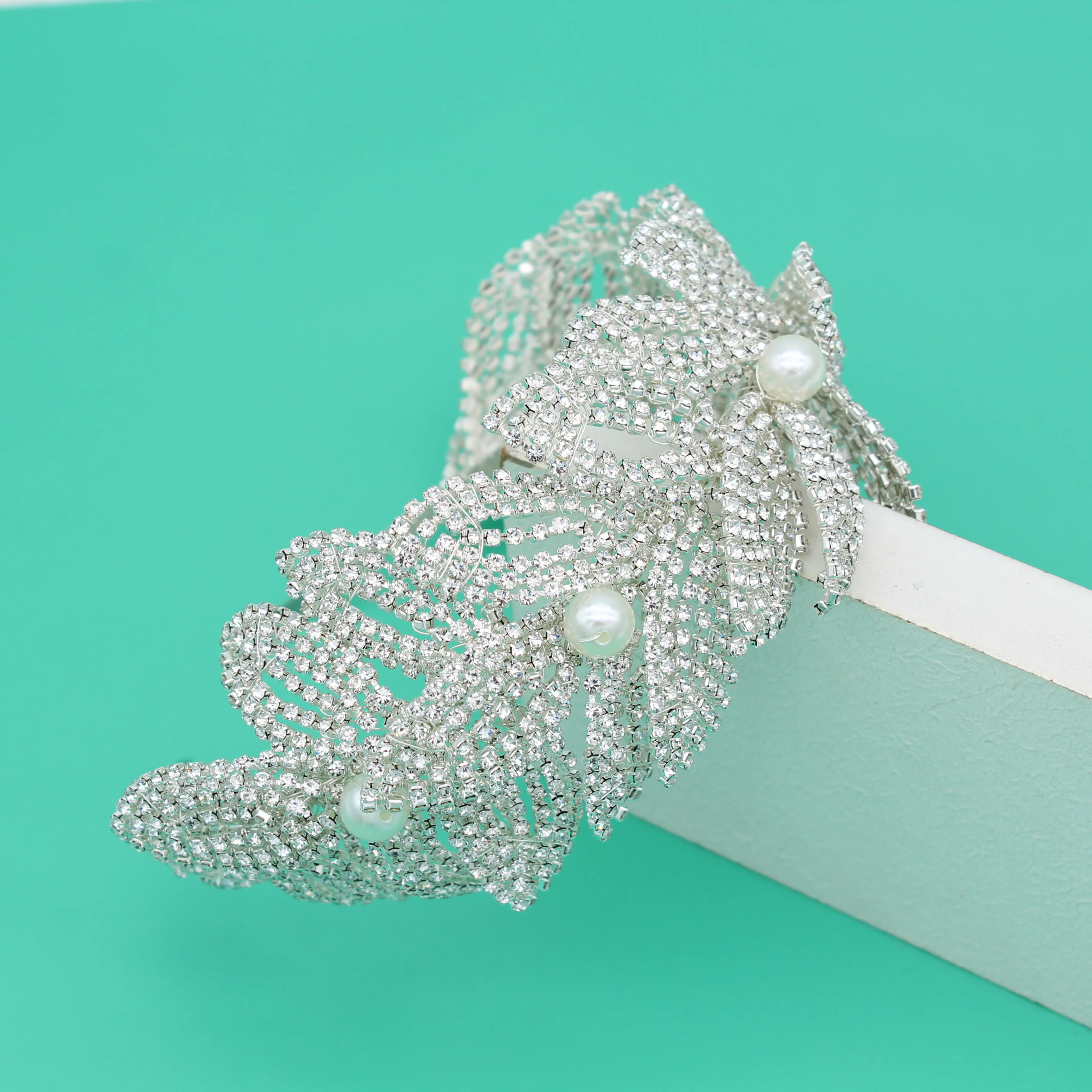 Jachon Свадебная Хрустальная корона головной убор Серебряная повязка на голову для подружек невесты Свадебные аксессуары волос со