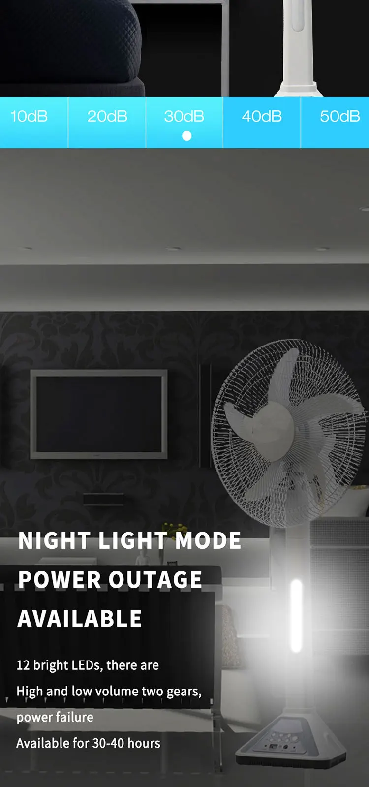 Rechargeable Solar Fan, Plastic, Air Cooling Fan - detail 16