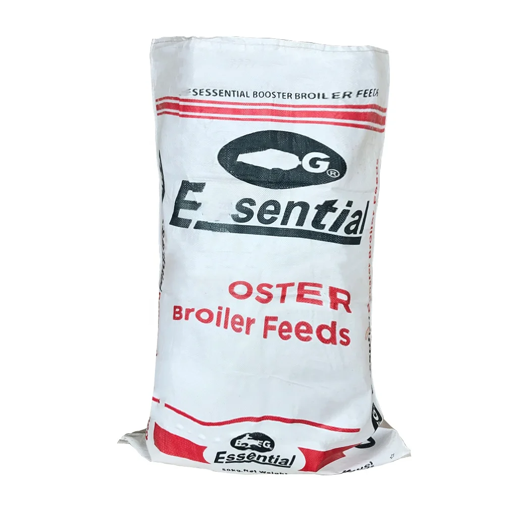 Low Price Packing Agriculture Offset Printing Sack Used 25kg 40kg 50kg Feed White pp Woven Bag