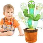 Cute Flowerpot Christmas Gift Funny Talking Singing Dancing Light Recording Twisting Music Stuffed Plush Baby Plant Cactus Toy