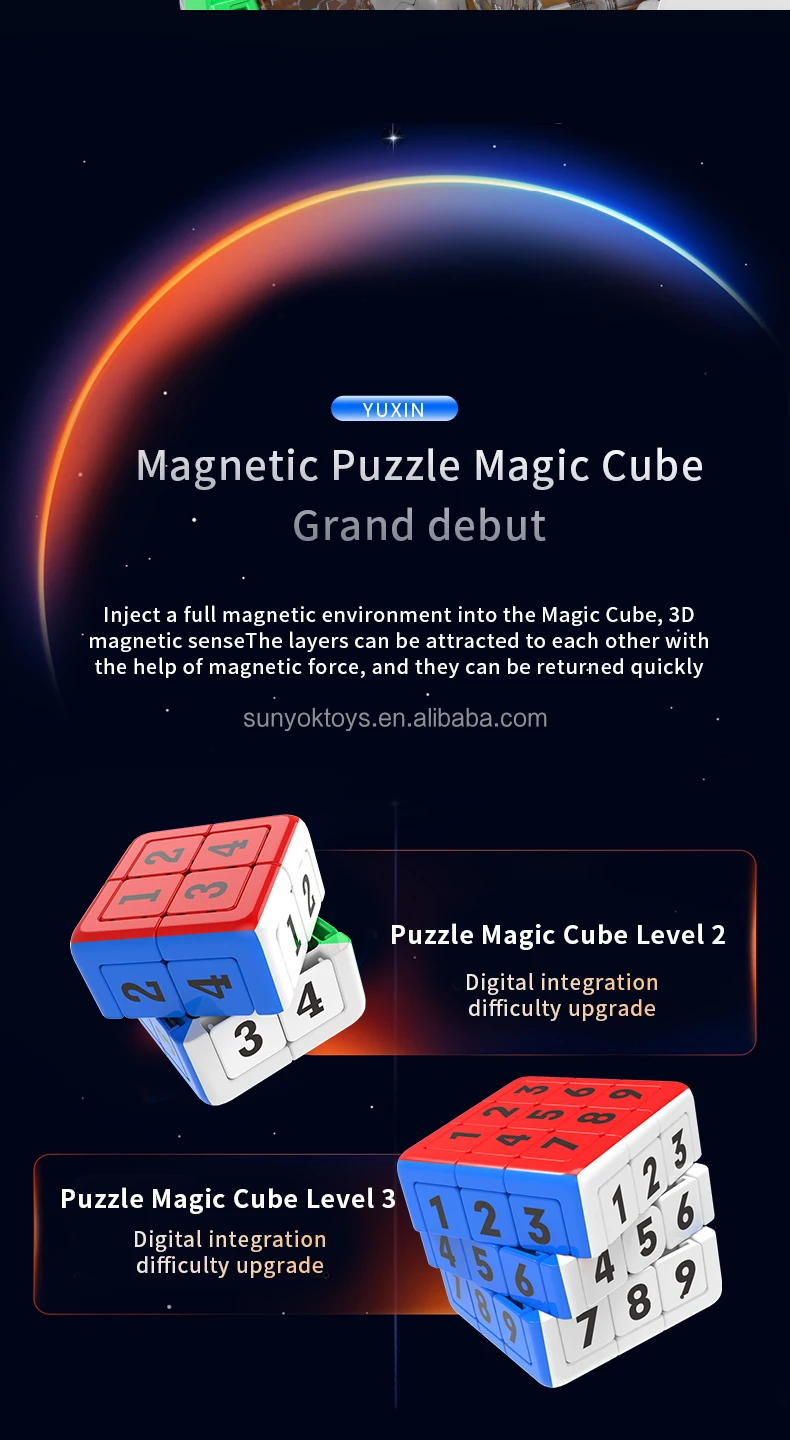 Yuxin Klotski Puzzle Sliding Block 3x3 Magic Cube Fun Digital