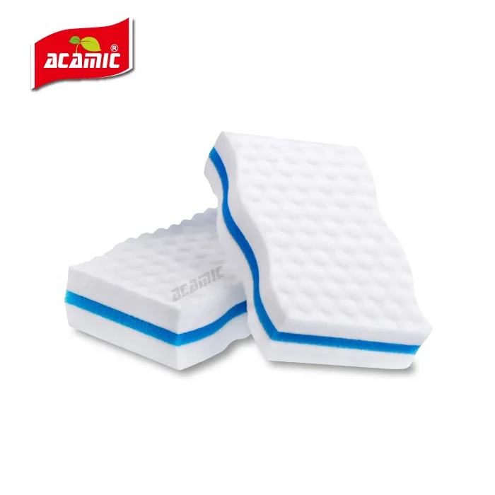Sandwich Magic Sponge Eraser - 3-layer Melamine Sponge & PU Sponge   - Melamine Foam & PU Foam 3 Layers Laminates