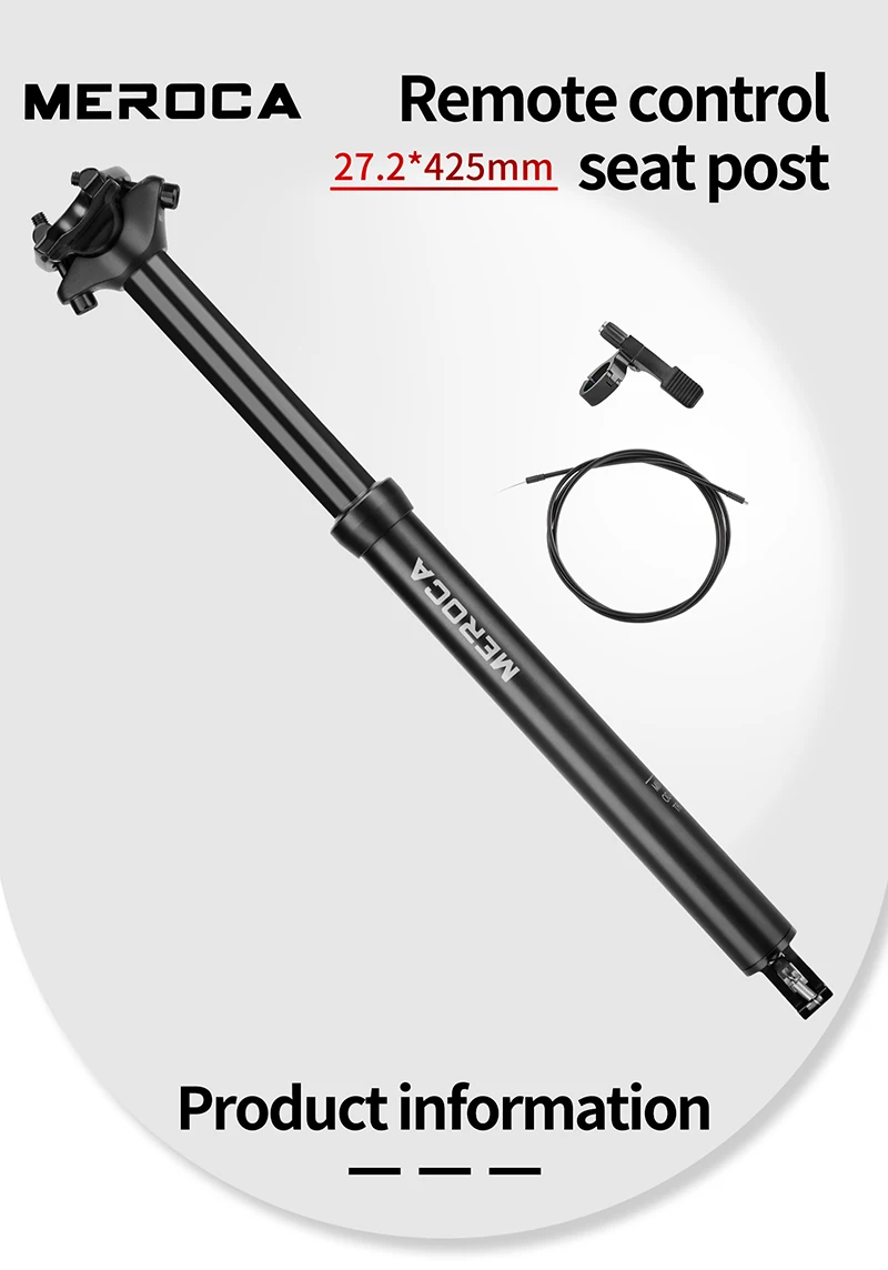 MEROCA 27.2 Dropper Seatpost for Mountain Bikes Internal Wiring Adjustable Hydraulic Seatpost with Drop Control Wired Seat Tube