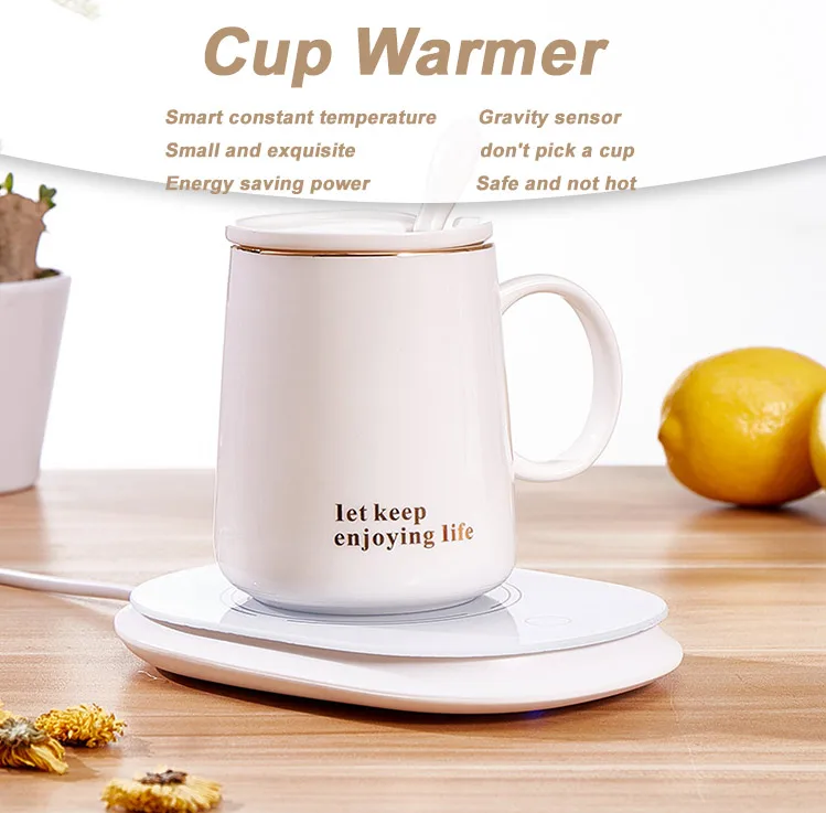 New Design Creative Ceramic Blue Smart Control Battery Bear Flat-bottom  Coffee Mug Cup With Warmer Pad With Lid For Desk - Buy New Design Creative