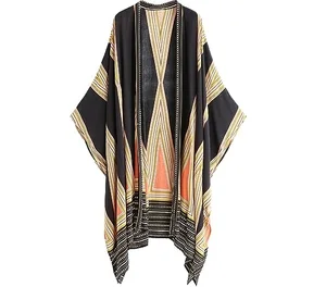 Women Kimono Design Oem Customizable Vintage Floral Beach Cover up