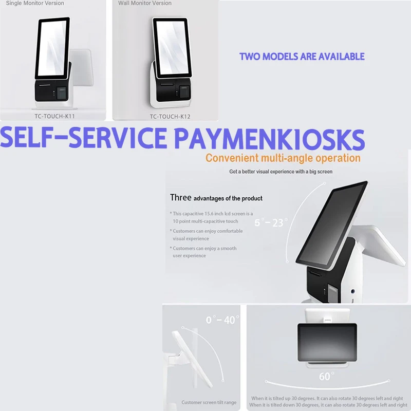 Pos Terminal Machine Restaurant Equipment TouchScreen Kiosk Self Ordering Kiosk Counter Cash Register Pos for Restaurant Machine